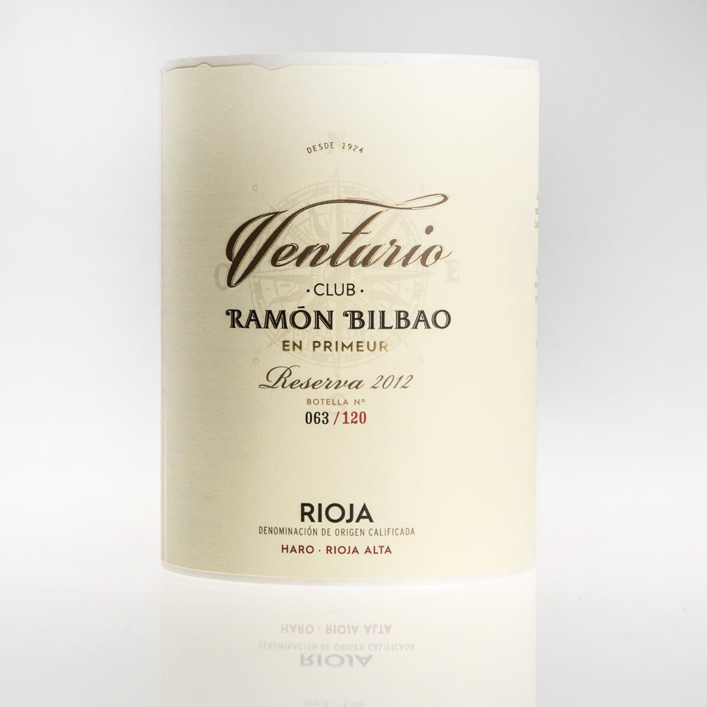 Etiqueta de vino Venturio Ramón Bilbao