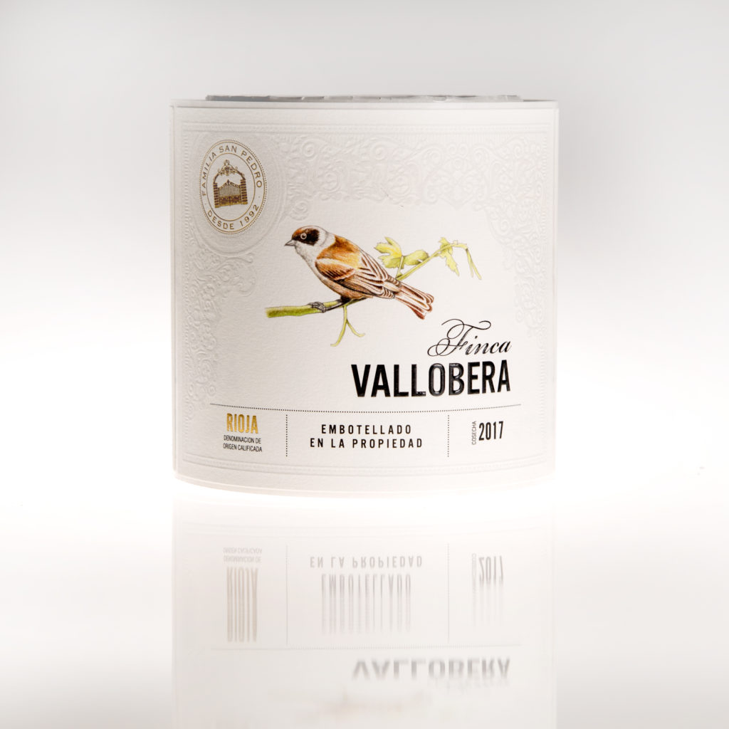 Etiqueta de vino Finca Vallobera impresa por Etilisa